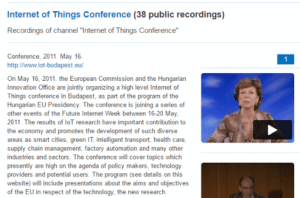 Videos from the IOT 2011 Budapest Conference